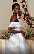 MNM Couture N0505 Pleated Skirt Off The Shoulder Dress