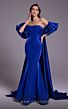 MNM Couture N0526A Puff Sleeve Cape Strapless Dress