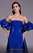 MNM Couture N0526A Puff Sleeve Cape Strapless Dress