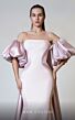 MNM Couture N0526A Puff Sleeve Cape Strapless Dress