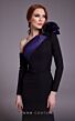 MNM Couture N0529 Panel Train Long Sleeve One Shoulder Dress