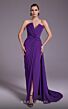 MNM Couture N0532 Panel Train Pleated Faux Wrap Dress