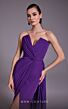 MNM Couture N0532 Panel Train Pleated Faux Wrap Dress