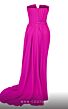 MNM Couture N0532 Panel Train Pleated Faux Wrap Dress