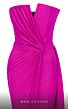 MNM Couture N0532 Panel Train Pleated Faux Wrap Dress