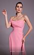 MNM Couture N0535 Side Tail Pleated Top One Sleeve Dress