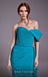 MNM Couture N0537 Faux Wrap Skirt One Sleeve Dress
