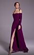 MNM Couture N0541 High Slit Off The Shoulder Faux Wrap Dress