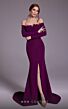 MNM Couture N0541 High Slit Off The Shoulder Faux Wrap Dress