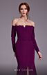 MNM Couture N0541 High Slit Off The Shoulder Faux Wrap Dress