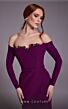 MNM Couture N0541 High Slit Off The Shoulder Faux Wrap Dress