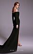 MNM Couture N0541 High Slit Off The Shoulder Faux Wrap Dress