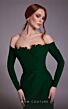 MNM Couture N0541 High Slit Off The Shoulder Faux Wrap Dress