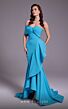 MNM Couture N0546 One Sleeve Belted Waist High Low Dress