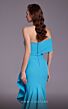 MNM Couture N0546 One Sleeve Belted Waist High Low Dress
