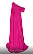 MNM Couture N0551 Long Overskirt Asymmetrical Neckline Dress