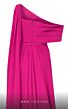 MNM Couture N0551 Long Overskirt Asymmetrical Neckline Dress