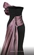 MNM Couture N0559 Panel Train Strapless Two Tone Dress