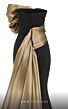 MNM Couture N0559 Panel Train Strapless Two Tone Dress