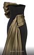 MNM Couture N0559 Panel Train Strapless Two Tone Dress
