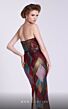 MNM Couture N0590 Bolero Sleeve Strapless Geometric Dress