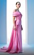 MNM Couture N0607 Panel Train Draped Top Satin Dress
