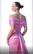 MNM Couture N0607 Panel Train Draped Top Satin Dress