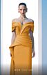 MNM Couture N0607 Panel Train Draped Top Satin Dress