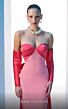MNM Couture N0609 Detached Sleeves Panel Train Strapless Dress