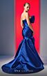 MNM Couture N0611 Bow Neckline Ruched Trumpet Dress
