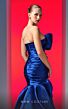 MNM Couture N0611 Bow Neckline Ruched Trumpet Dress