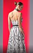 MNM Couture N0614 Cross-Halter Neckline Pleated Print Dress