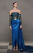 MNM Couture N0621 Side Tail Sequin Top Off The Shoulder Dress