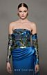MNM Couture N0621 Side Tail Sequin Top Off The Shoulder Dress