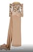 MNM Couture N0621 Side Tail Sequin Top Off The Shoulder Dress