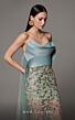 MNM Couture N0625 Watteau Train Embroidered Skirt Strapless Dress