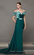 MNM Couture N0628 Draped Skirt Velvet Top Off The Shoulder Dress