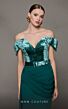 MNM Couture N0628 Draped Skirt Velvet Top Off The Shoulder Dress