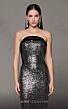 MNM Couture N0635 Detachable Cape Train Strapless Sequin Dress