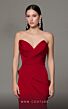 MNM Couture N0637 Draped Skirt Pleated Top Strapless Dress
