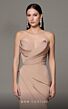 MNM Couture N0637 Draped Skirt Pleated Top Strapless Dress