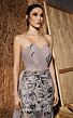 MNM Couture N0643 Sequin Embellished Buckle Belt Overskirt Dress