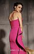 MNM Couture N0647 Asymmetric Peplum Strapless Back Slit Dress