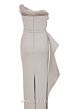 MNM Couture N0647 Asymmetric Peplum Strapless Back Slit Dress