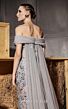 MNM Couture N0652 Back Streamer Off-The-Shoulder Beaded Dress