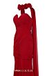 MNM Couture N0655 Sweetheart Neck Rosette Streamer Ruched Dress