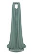 MNM Couture N0655 Sweetheart Neck Rosette Streamer Ruched Dress