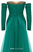 MNM Couture N0656 Removable Sleeve Ruched Lace Dress