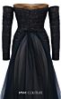 MNM Couture N0656 Removable Sleeve Ruched Lace Dress