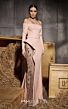 MNM Couture N0660 Long Sleeve Off-The-Shoulder Lace Slit Dress